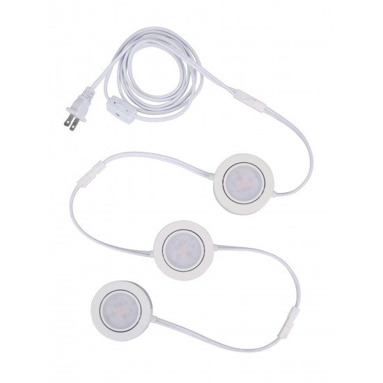 2.75" Under Cabinet Puck, White, 3 pack