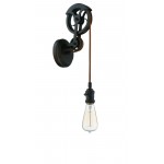 Design-A-Fixture 1 Light Keyed Socket Pulley Wall Sconce Hardware Bronze Brished