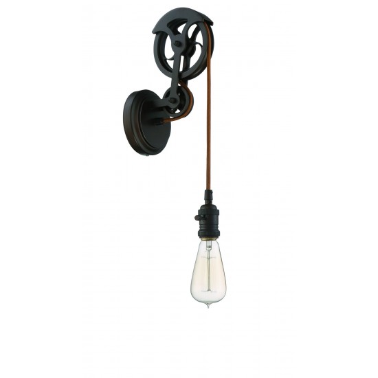 Design-A-Fixture 1 Light Keyed Socket Pulley Wall Sconce Hardware Bronze Brished