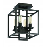 Cubic 4 Light Semi Flush in Aged Bronze Brushed