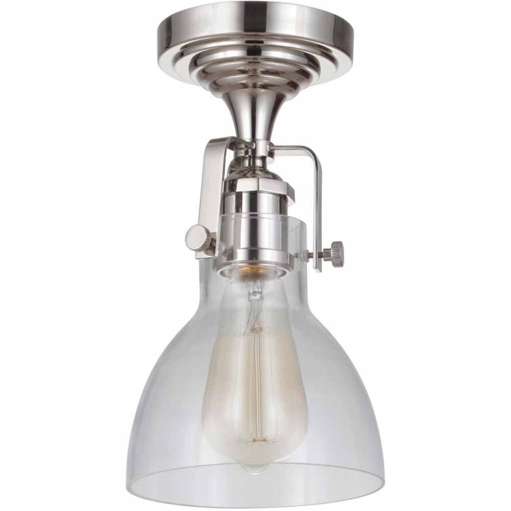 State House Semi Flush Semi Flush 1 Light Polished Nickel, X8317-PLN-C