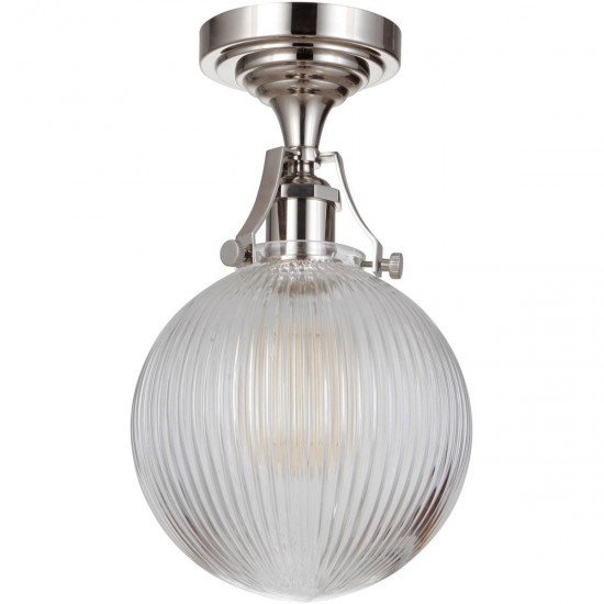 State House Semi Flush Semi Flush 1 Light Polished Nickel, X8326-PLN-C