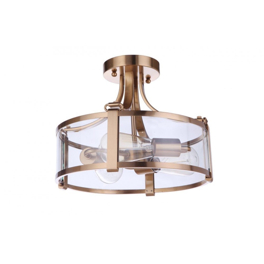 Elliot Semi Flush 3 Light, Satin Brass