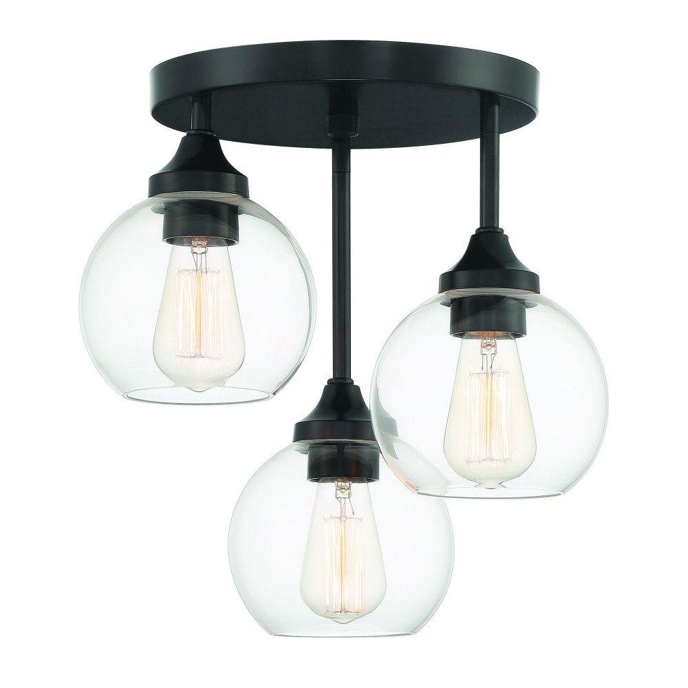 Glenda Semi Flush 3 Light Flat Black