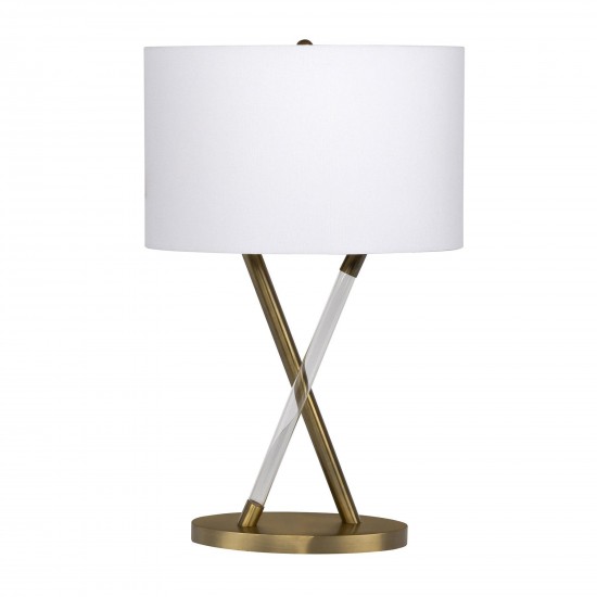 Metal & Acrylic Base Table Lamp w/Hard Back Shade