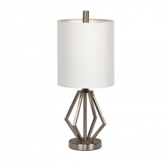 BNK Metal Base Table Lamp w/Hard Back White Shade