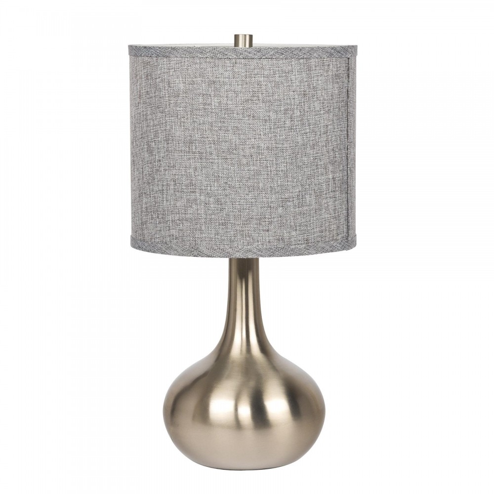 BNK Metal Base Table Lamp w/Hard Back Grey Shade BNK Metal Base Table Lamp w/Hard Back Grey Shade