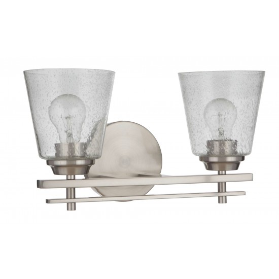 Drake 2 Light Vanity, Brushed Polished Nickel