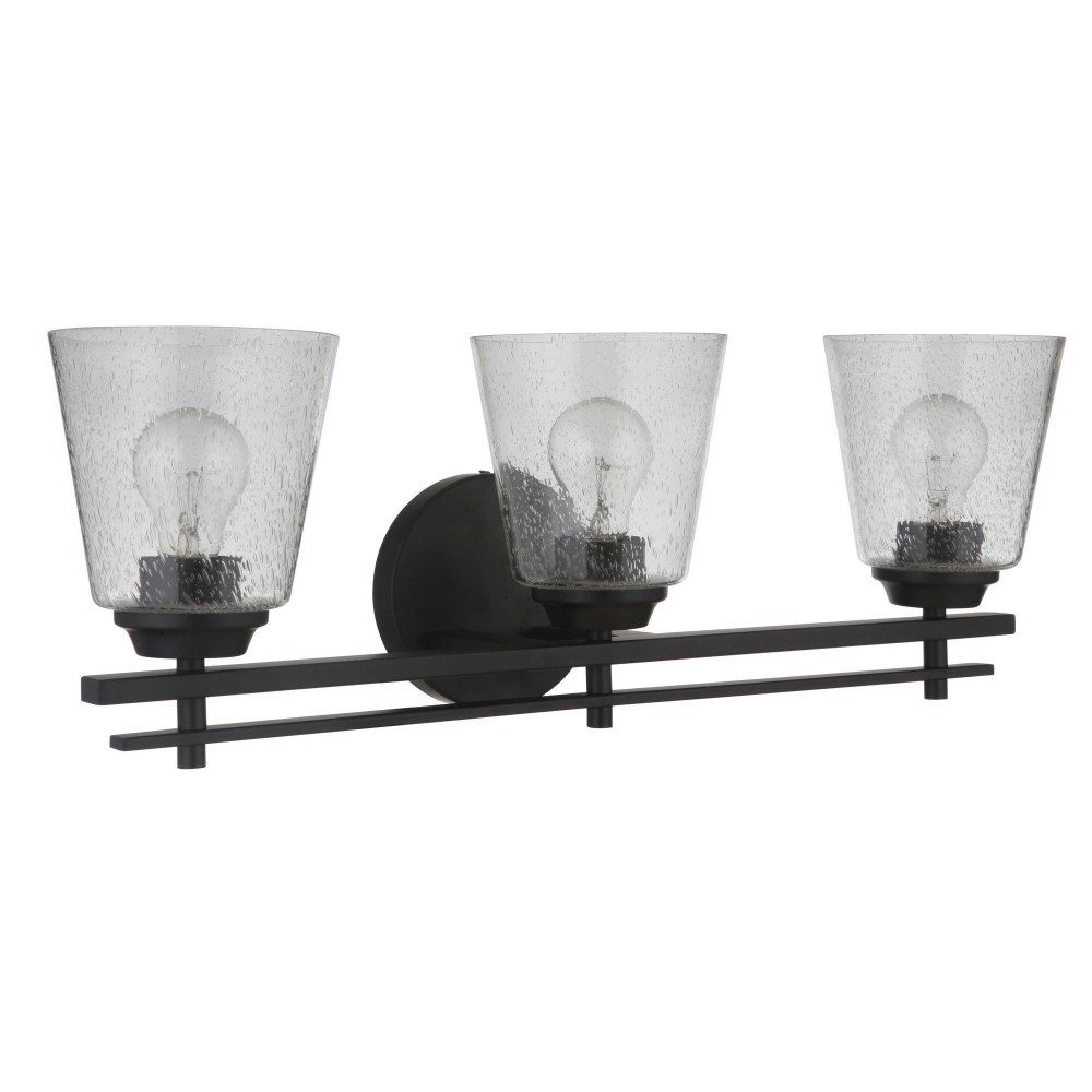 Drake 3 Light Vanity, Flat Black