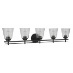 Drake 5 Light Vanity, Flat Black