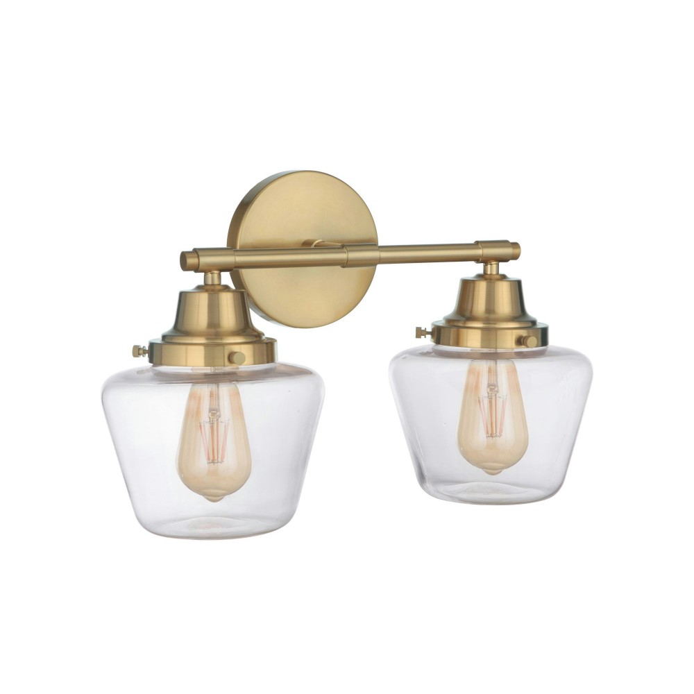 Essex 2 Light Vanity, Satin Brass