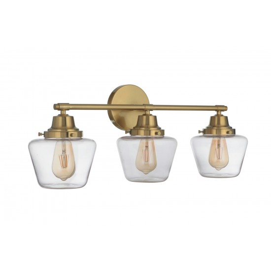 Essex 3 Light Vanity, Satin Brass