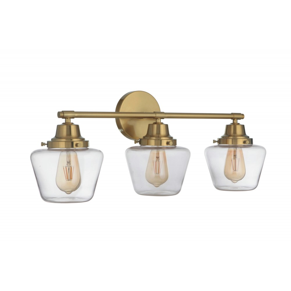 Essex 3 Light Vanity, Satin Brass