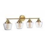 Essex 4 Light Vanity, Satin Brass