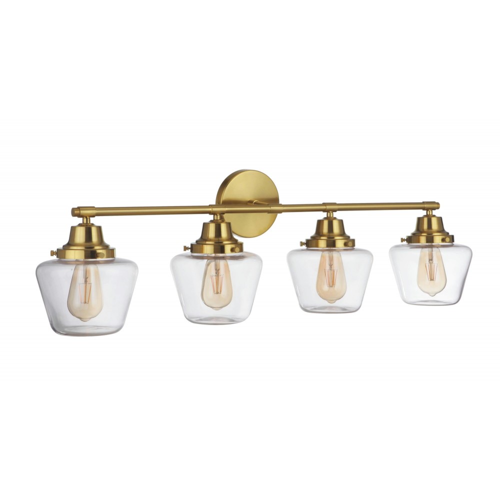 Essex 4 Light Vanity, Satin Brass