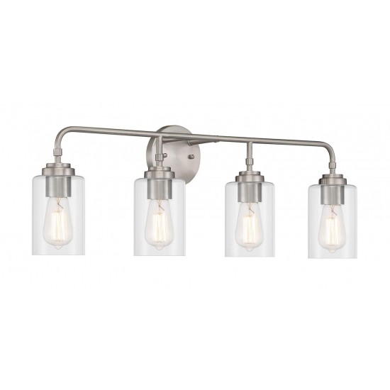 Stowe Vanity 4 Light, Brushed Polished Nickel