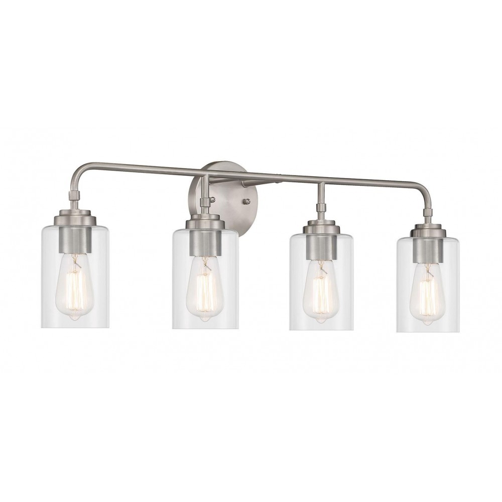 Stowe Vanity 4 Light, Brushed Polished Nickel