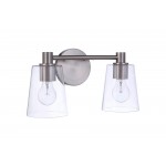 Emilio 2 Light Vanity in Brushed Polished Nickel