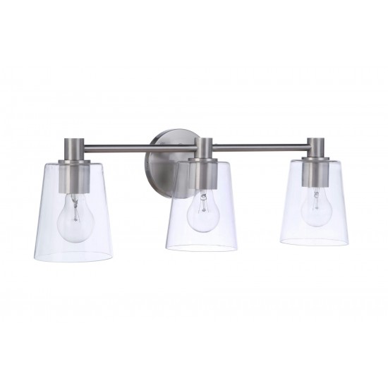 Emilio 3 Light Vanity in Brushed Polished Nickel