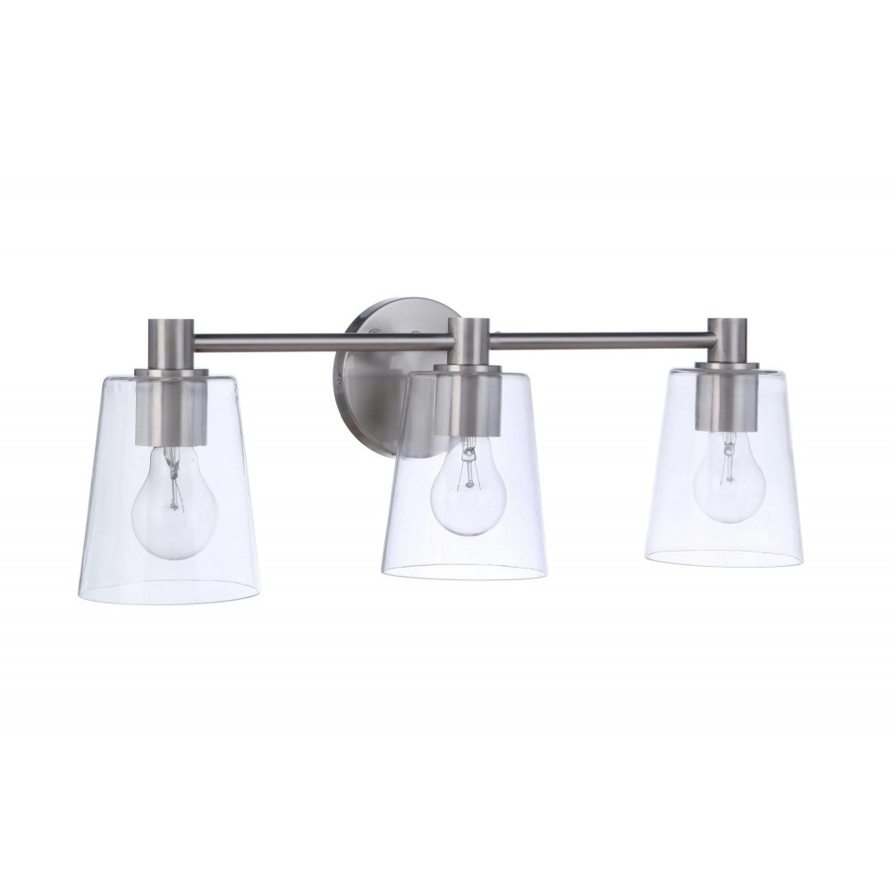 Emilio 3 Light Vanity in Brushed Polished Nickel