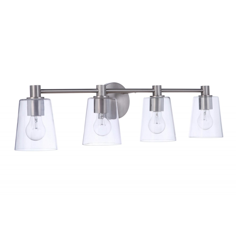 Emilio 4 Light Vanity in Brushed Polished Nickel