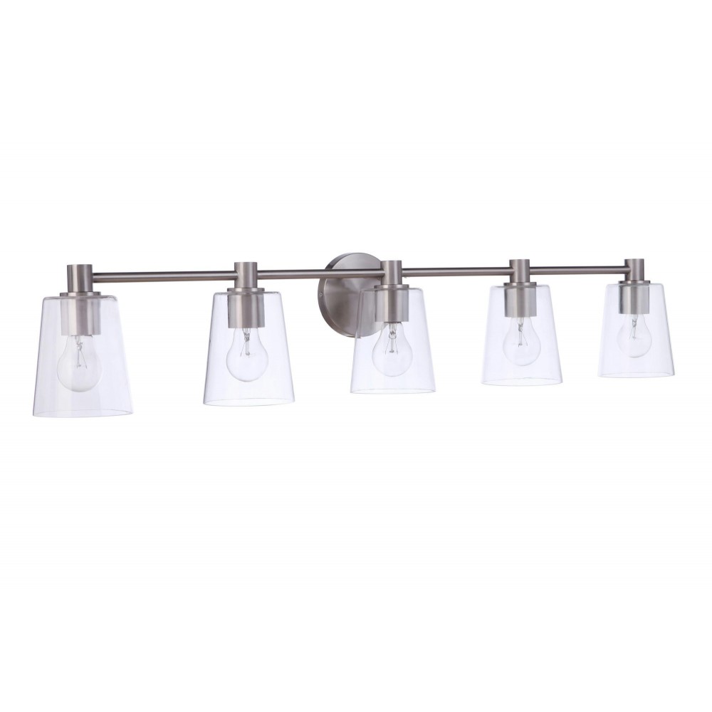 Emilio 5 Light Vanity in Brushed Polished Nickel