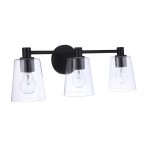 Emilio 3 Light Vanity in Flat Black