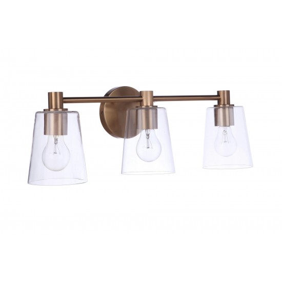 Emilio 3 Light Wall Sconce in Satin Brass