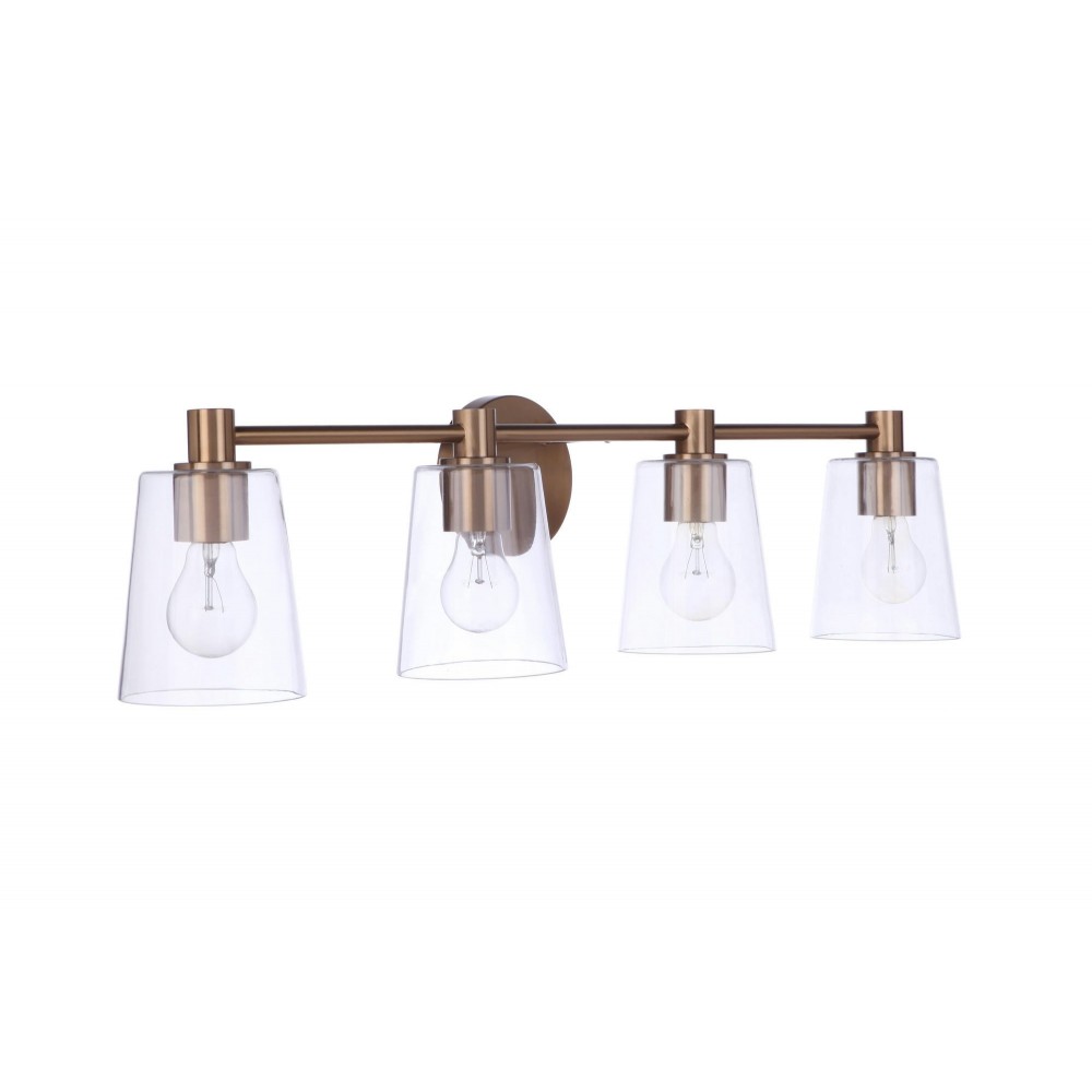 Emilio 4 Light Wall Sconce in Satin Brass