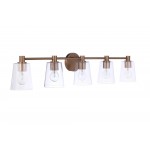 Emilio 5 Light Wall Sconce in Satin Brass