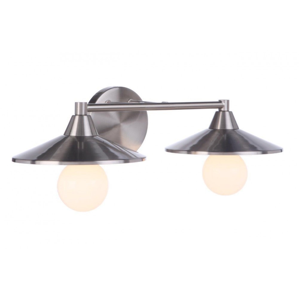 Isaac 2 Light Vanity in Brushed Polished Nickel