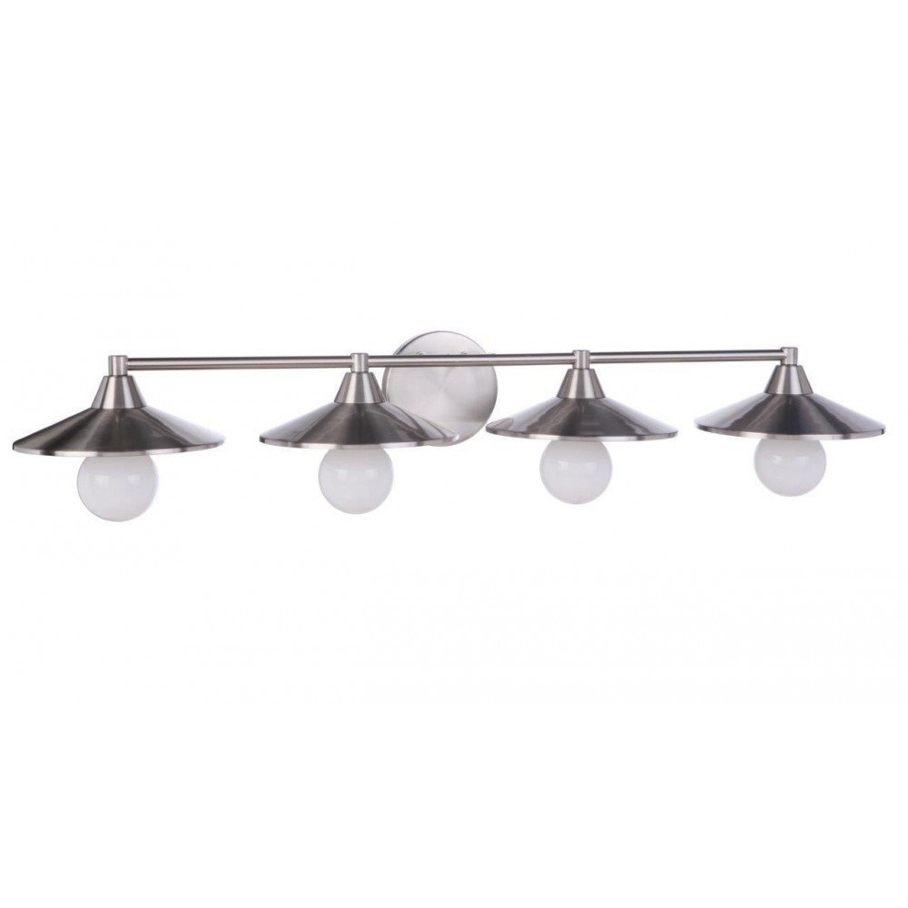 Isaac 4 Light Vanity in Brushed Polished Nickel
