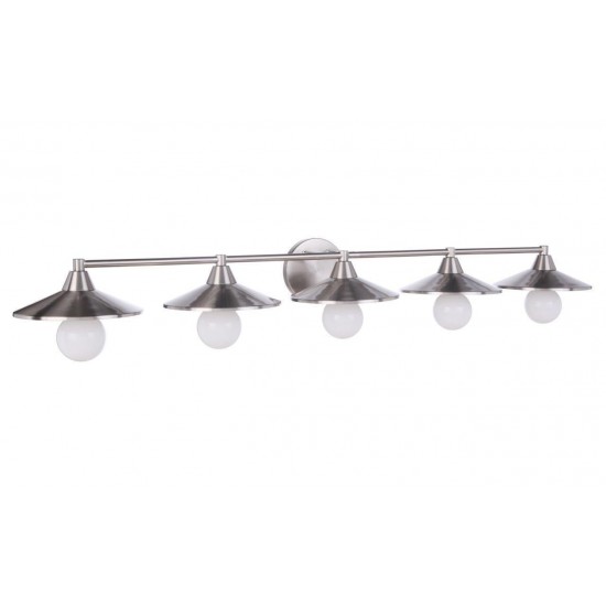 Isaac 5 Light Vanity in Brushed Polished Nickel