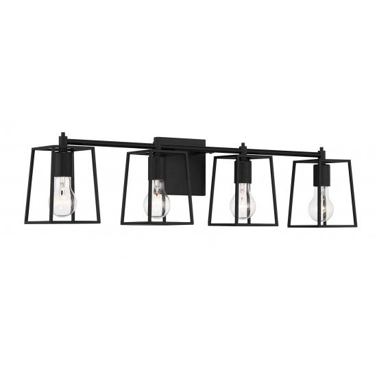 Dunn Vanity 4 Light Flat Black