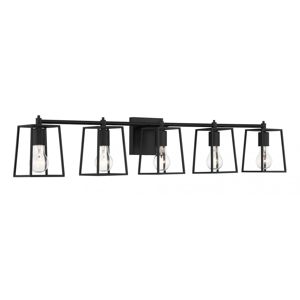 Dunn Vanity 5 Light Flat Black