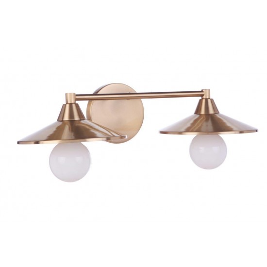 Isaac 2 Light Vanity in Satin Brass