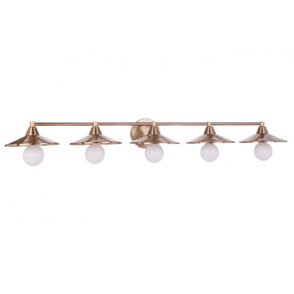 Isaac 5 Light Vanity in Satin Brass