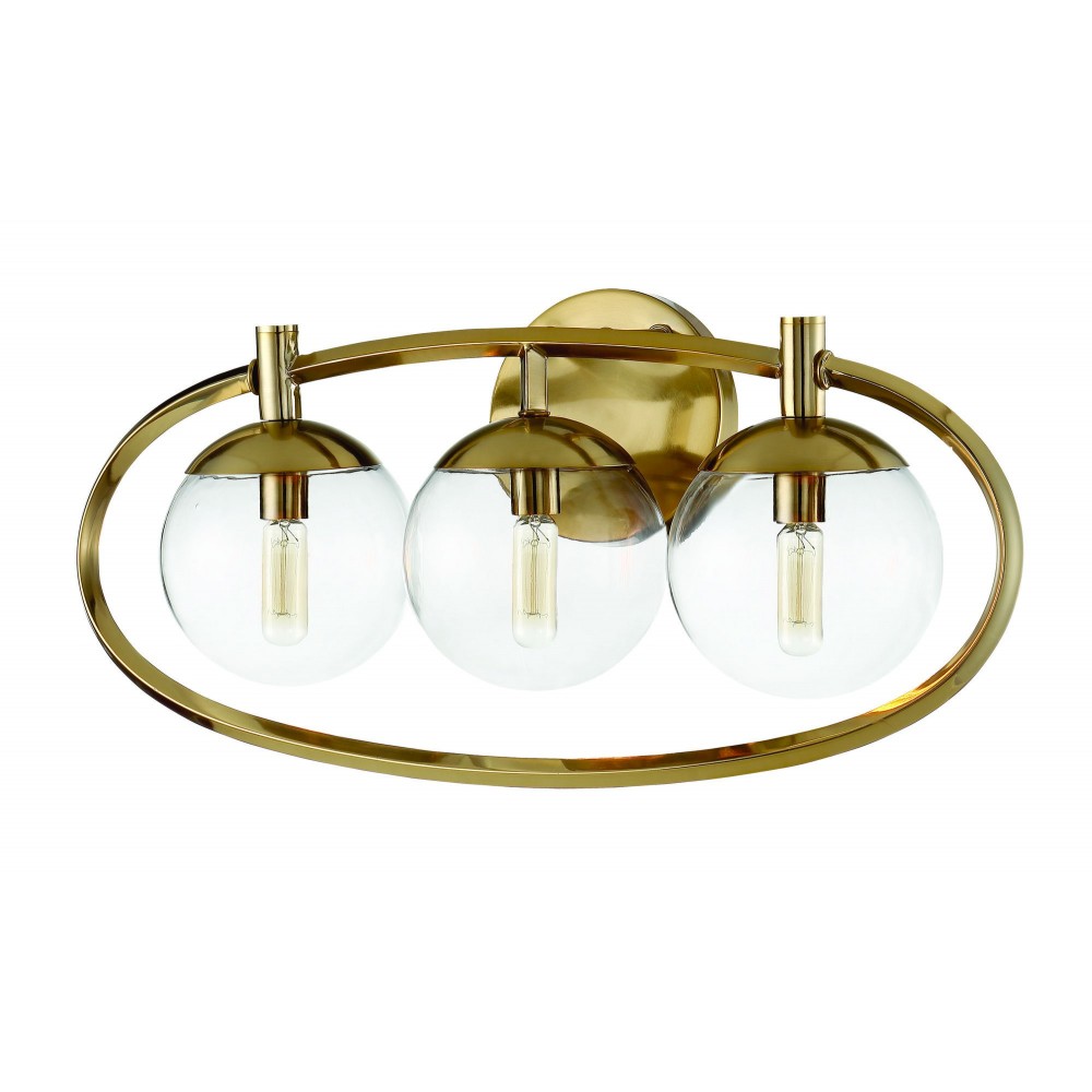 Piltz 3 Light Vanity in Satin Brass