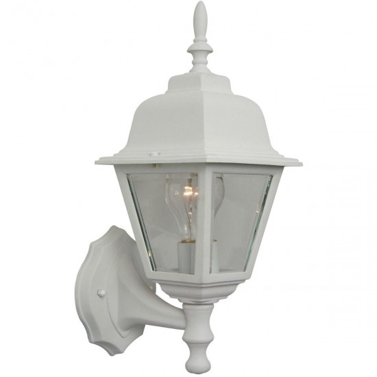 Coach Lights 1 Light Small Wall Mount in Matte White with Clear Beveled Glass