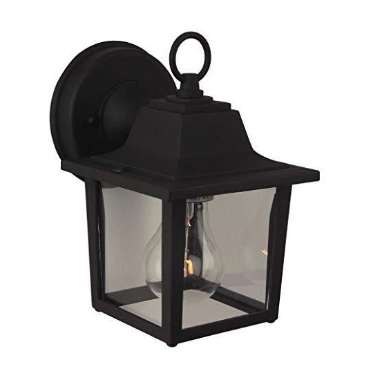 Coach Lights 1 Light Small Wall Mount in Matte Black with Clear Glass