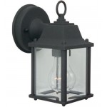 Coach Lights 1 Light S Wall Mount Matte Black w/ Clear Beveled Glass, Z192-TB