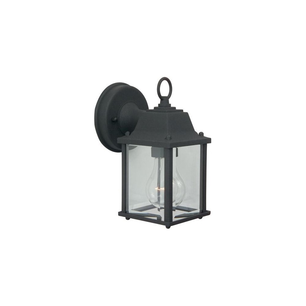 Coach Lights 1 Light S Wall Mount Matte Black w/ Clear Beveled Glass, Z192-TB