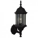 Hex Style 1 Light Small Wall Mount in Matte Black with Clear Beveled Glass