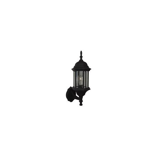 Hex Style 1 Light Small Wall Mount in Matte Black with Clear Beveled Glass