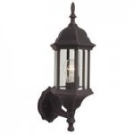 Hex Style 1 Light Small Wall Mount in Rust with Clear Beveled Glass