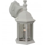 Hex Style 1 Light Medium Wall Mount in Matte White with Clear Beveled Glass