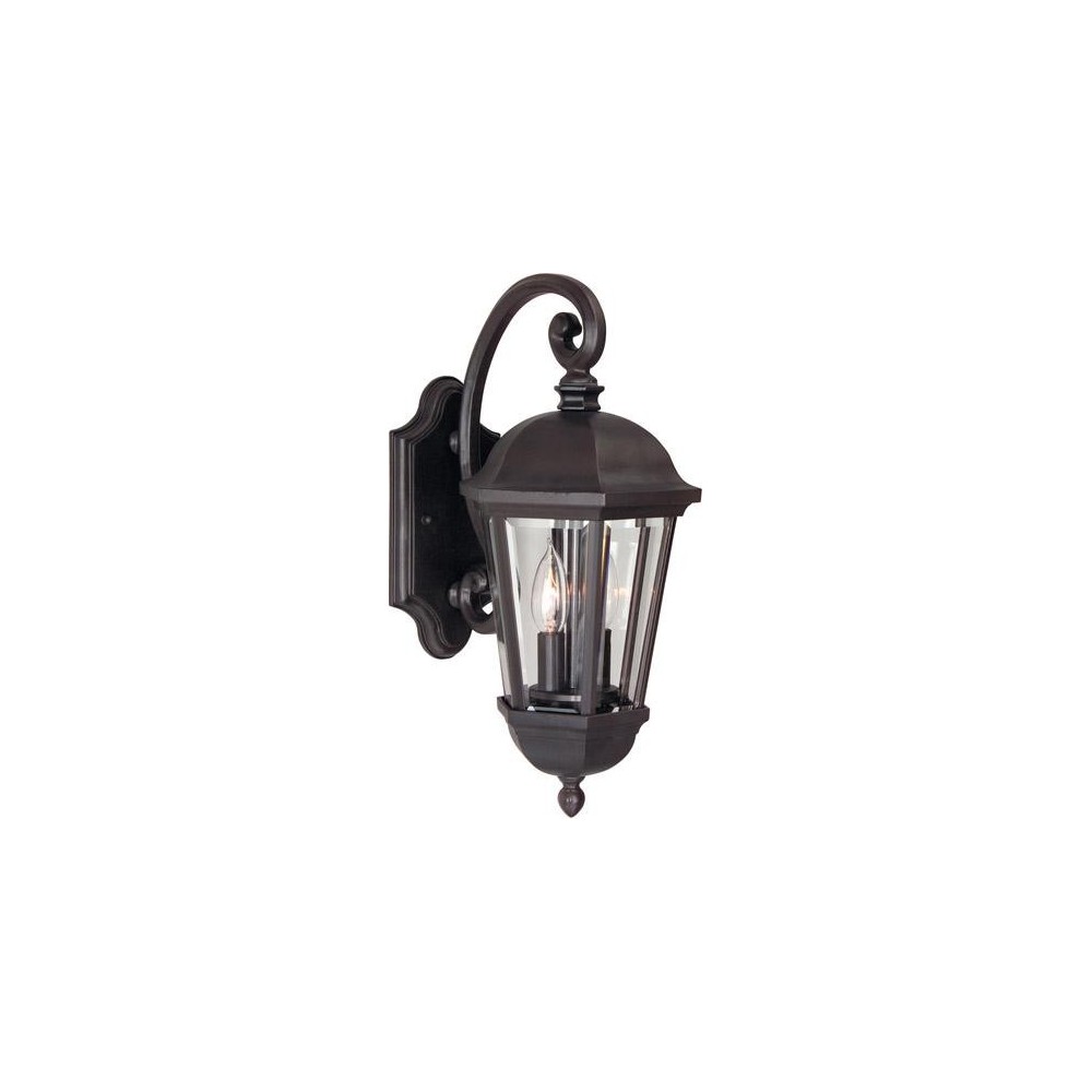 Britannia 2 Light Small Wall Mount in Oiled Bronze with Clear Beveled Glass