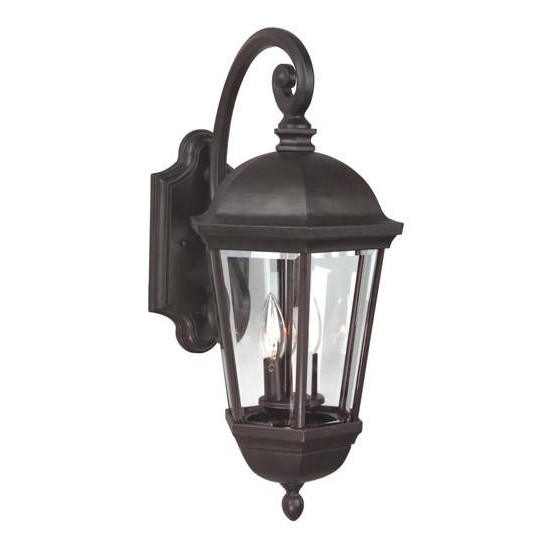 Britannia 3 Light Medium Wall Mount in Oiled Bronze with Clear Beveled Glass