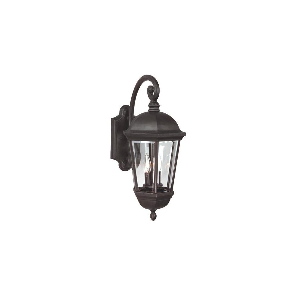 Britannia 3 Light Medium Wall Mount in Oiled Bronze with Clear Beveled Glass