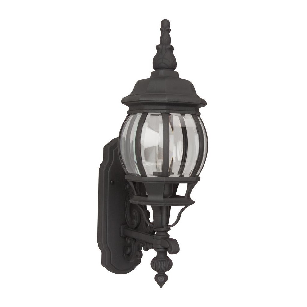 French Style 1 Light S Wall Mount Matte Black w/ Clear Beveled Glass, Z320-TB